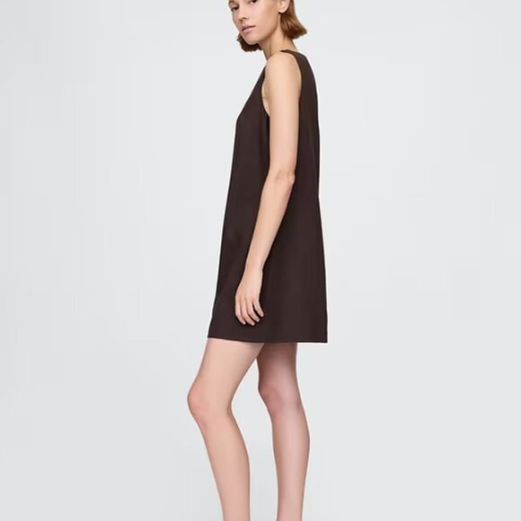 Gap - Linen-Blend Mini Shift Dress in Terra Brown - Size L - NWT - Picture 3 of 4